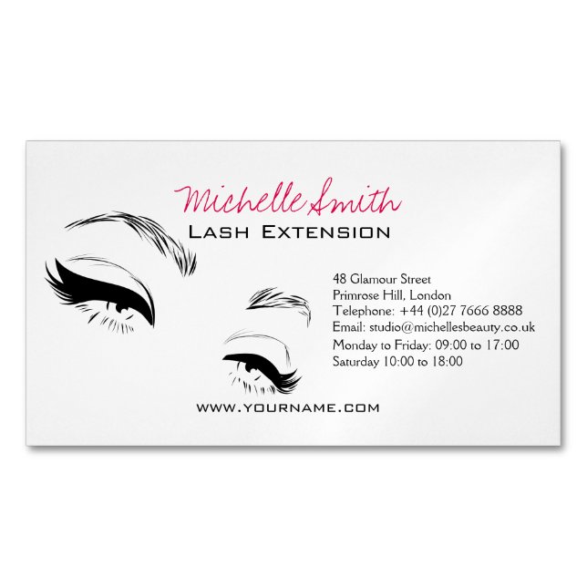 Eyelashes bricht Permanent Makeup Artist Eyes Lash Magnetische Visitenkarte (Vorderseite)