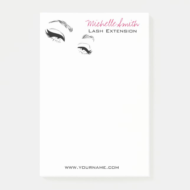 Eyelashes bricht Permanent Makeup Artist Eyes Lash Post-it Klebezettel (Vorderseite)