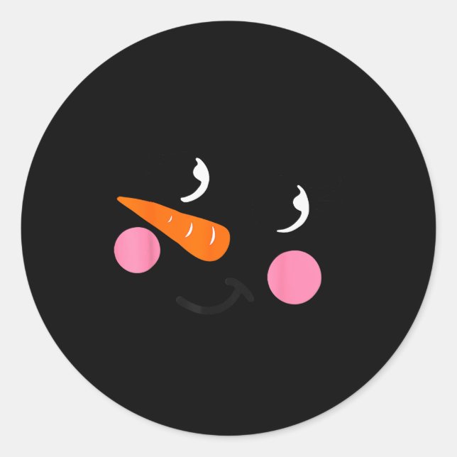 Eyelashes Christmas Outfit Snowman Face Costume Gi Runder Aufkleber (Vorderseite)