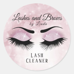 Eyelashes Extension Cleaner Design - Hübsch rosa Runder Aufkleber