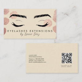Eyelashes Extensions Salon Beauty Ivory Pink Visitenkarte