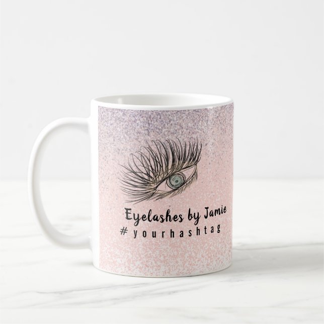 Eyelashes Glitzer Kaffeetasse (Links)