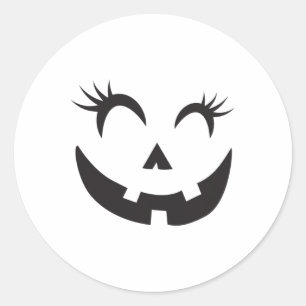 Eyelashes - Halloween Outfit Pumpkin Gesichtskostü Runder Aufkleber