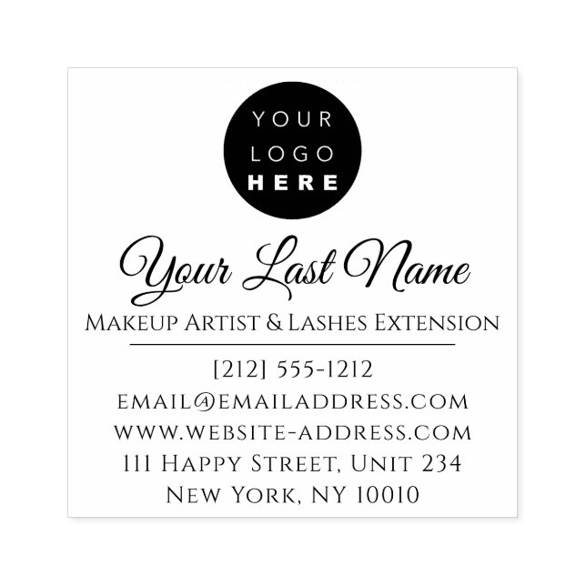 Eyelashes Makeup Künstler Eigene Logo-Namen Gummistempel (Prägung)