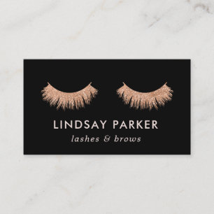 Eyelashes Makeup Rose Gold Business Card Visitenkarte