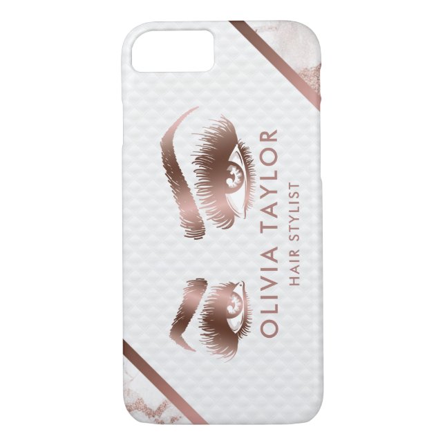 Eyelashes Makeup Rose Gold Eyes Brows Case-Mate iPhone Hülle (Rückseite)