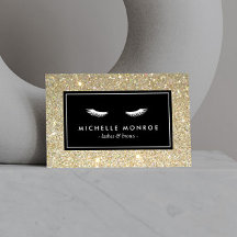 Eyelashes mit Gold Glitzer Business Card