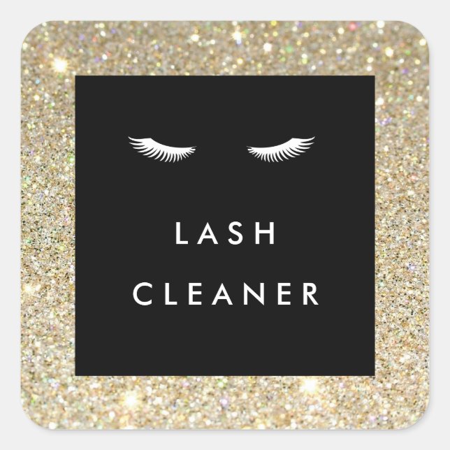 Eyelashes mit Gold Glitzer Lash Cleaner Sticker (Vorderseite)