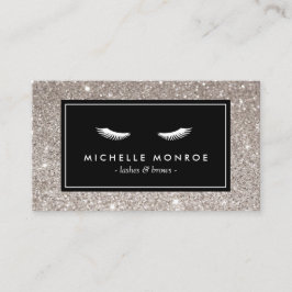Eyelashes mit Silver Glitzer Business Card Visitenkarte