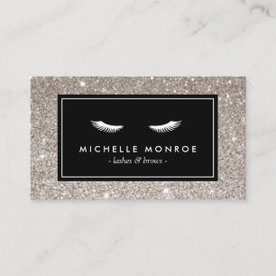 Eyelashes mit Silver Glitzer Business Card Visitenkarte