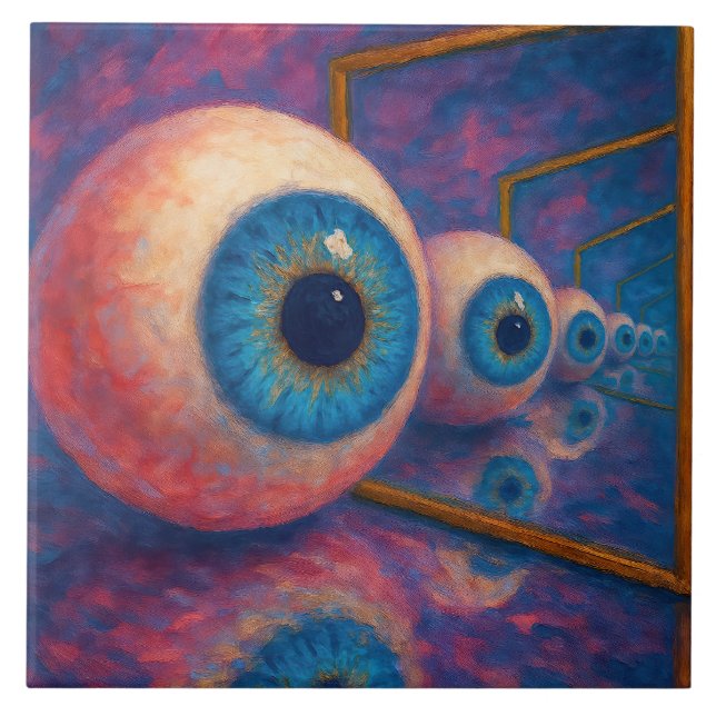 "Eyes Beyond Forever" - ein surreales Portrait Fliese (Vorderseite)