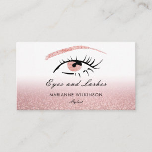 Eyes Brows Lashes Rose Gold Glitzer Visitenkarte