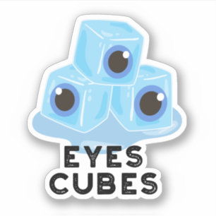 Eyes Cubes Funny Ice Pub Aufkleber