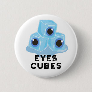 Eyes Cubes Funny Ice Pub Button