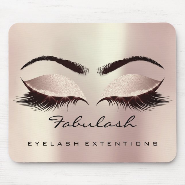 Eyes Glitzer Branding Beauty Studio Lash Rose Rosa Mousepad (Vorne)