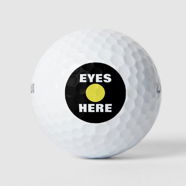 Eyes Here Funny Golf Balls Golfball (Vorderseite)