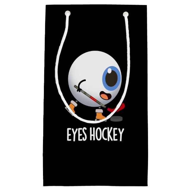 Eyes Hockey Funny Ice Hockey Sport Pub Dark BG Kleine Geschenktüte (Vorderseite)