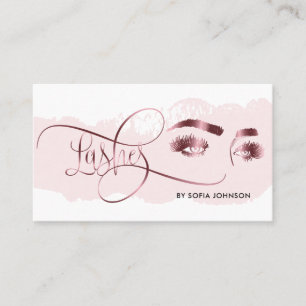 Eyes Lashes Makeup Eyebrow Rose Gold Microblading Visitenkarte