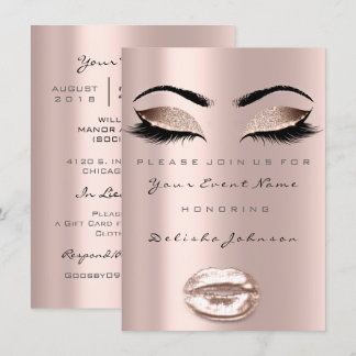 Eyes Lips Sweet 16. Geburtstag Party Bridal Makeup Einladung