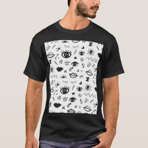 Eyes Motif: Trendy Vintages Muster T-Shirt
