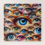 Eyes of the Multiverse Square Puzzle 676 pcs<br><div class="desc">Step into a mesmerizing realm of vision and mystery with this vibrant puzzle design, featuring a kaleidoscopic array of colorful, hyperrealistic eyes. Each eye seems to hold its own secret story — watching, reflecting, dreaming. Perfect for lovers of surrealism, symbolism, or those who simply enjoy an artistic challenge. Ideal as...</div>