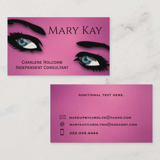 Eyes Pink Makeup Business Card Visitenkarte (Vorne/Hinten)