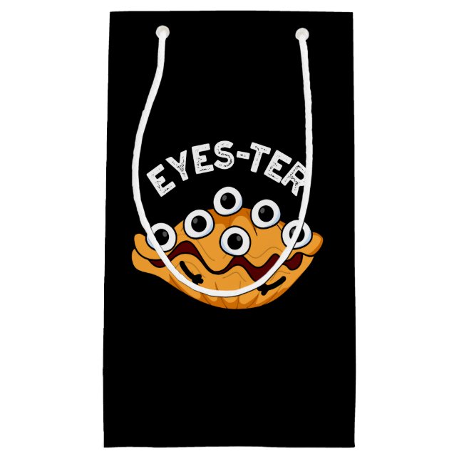 Eyes ter Funny Oyster Pun Dark BG Kleine Geschenktüte (Vorderseite)