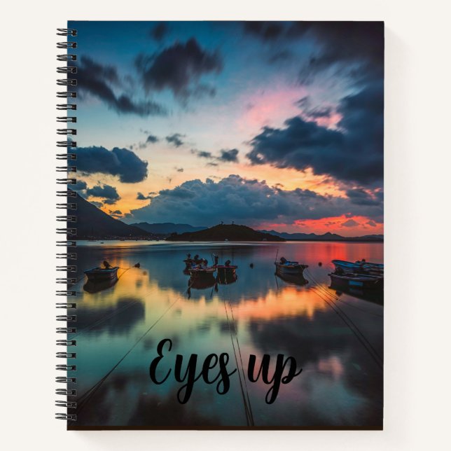 Eyes Up Inspirierend | Sunset Reflection Journal Notizbuch (Vorderseite)
