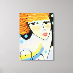 Eyes Wide Open Abstrakt Digital Portrait of Woman Leinwanddruck