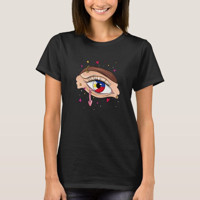 Eyes With Philippines Flag for Philippine People F T-Shirt (Vorderseite)