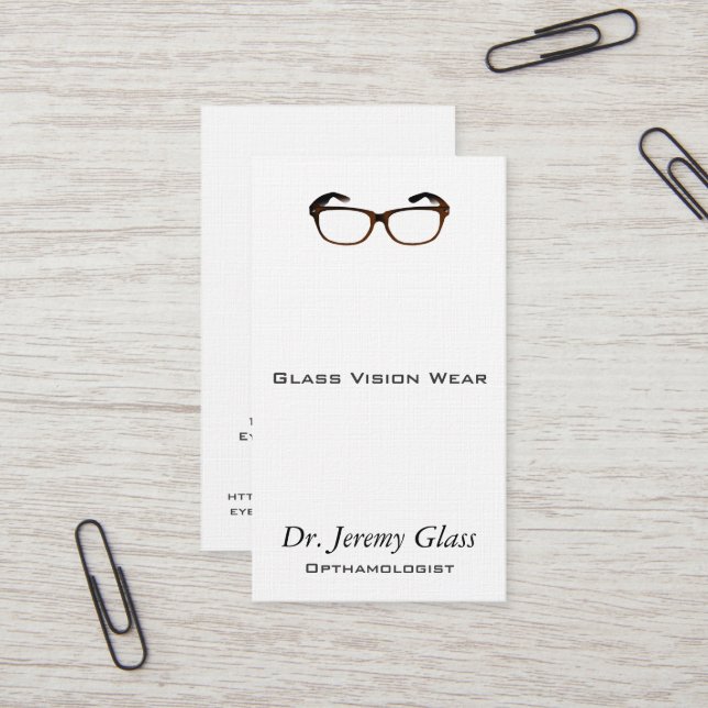 Eyewear-Gläser Visitenkarte (Vorderseite/Rückseite Beispiel)