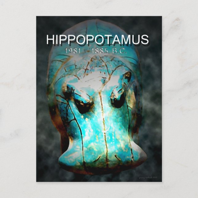 EYGPTIAN BLUE HIPPO POSTKARTE (Vorderseite)