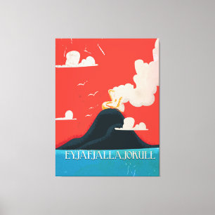 Eyjafjallajokull Vintag Vacation Poster Art Leinwanddruck