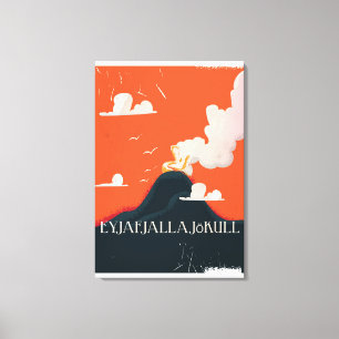 Eyjafjallajökull Volcano Travel Poster Leinwanddruck