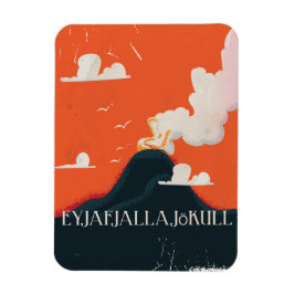 Eyjafjallajökull Volcano Travel Poster Magnet