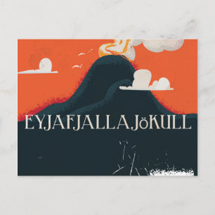 Eyjafjallajökull Volcano Travel Poster Postkarte