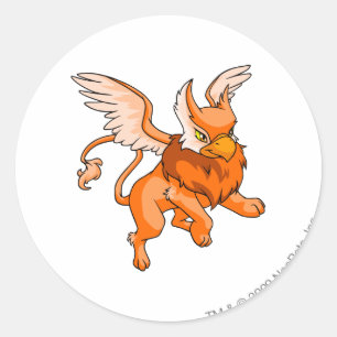 Eyrie Orange Runder Aufkleber
