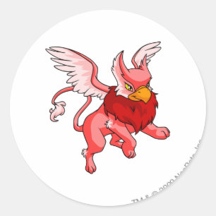 Eyrie Red Runder Aufkleber