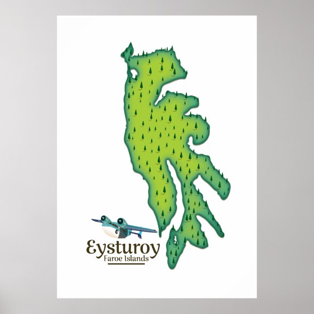 Eysturoy Färöer Reiseplan Poster (Vorne)
