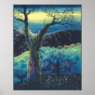 Eyvind Earle -  Obstgarten in Blüte - 1974; Verein Poster