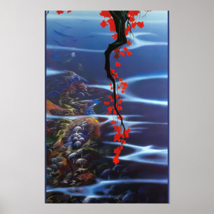 Eyvind Earle - Rote Blätter - 1988; Vereinigte St Poster
