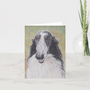 Ez the Borzoi Dog Art Notecard Dankeskarte