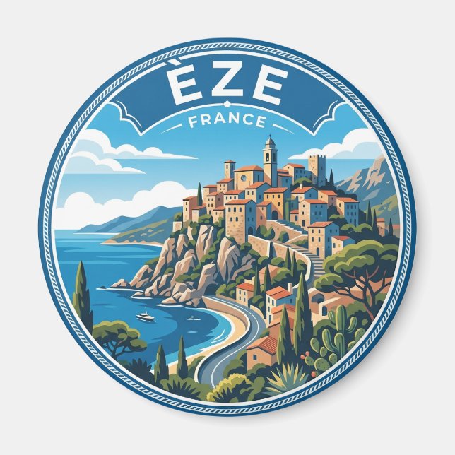 Èze, Frankreich Frankreich Magnet (Vorne)