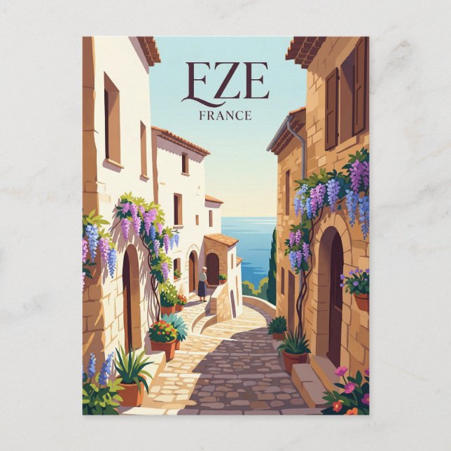 Eze, Frankreich Reise Postkarte (Vorderseite)