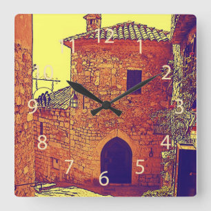 Eze, Provence kitchen clock Quadratische Wanduhr