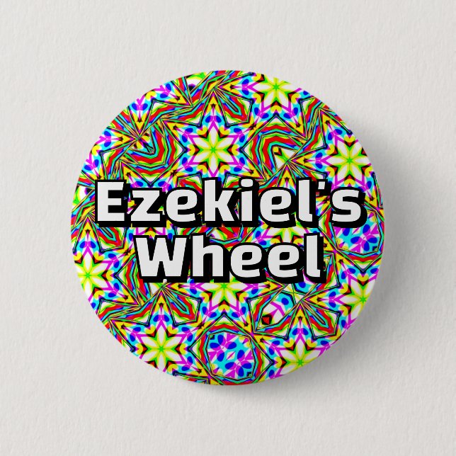 Ezechiels Rad - Sechsfacher Kaleidoskop Button (Vorderseite)