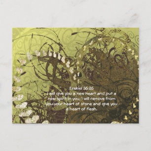 Ezekiel 36:26 wird Ihnen ein neues Herz geben und Postkarte