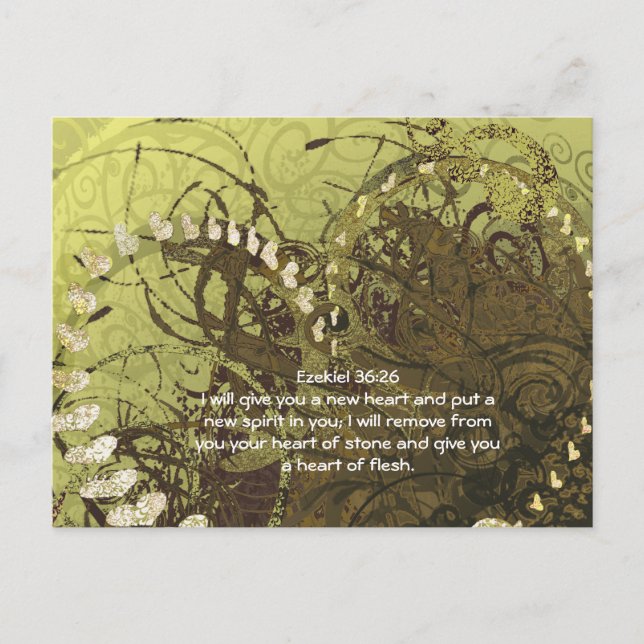 Ezekiel 36:26 wird Ihnen ein neues Herz geben und  Postkarte (Vorderseite)
