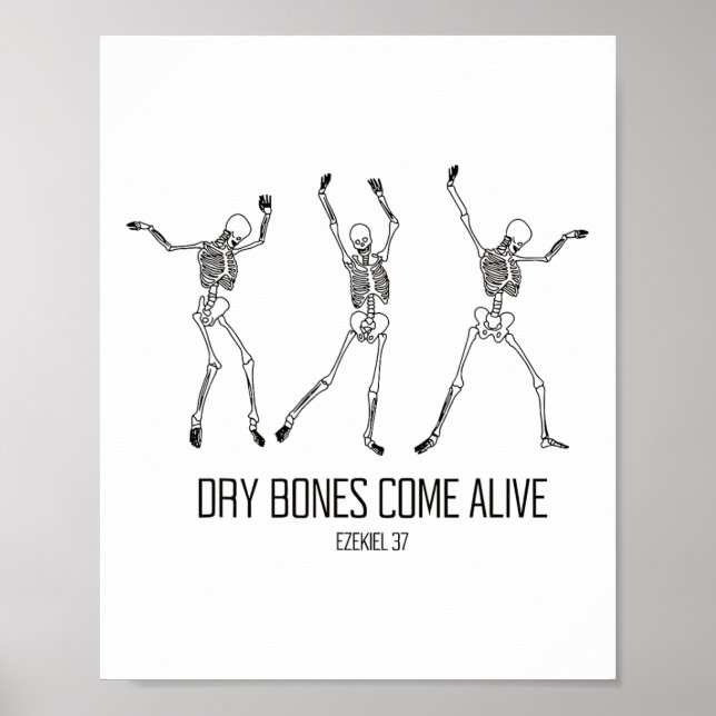 Ezekiel 37 Dry Bones Come Alive Dancing Skeleton H Poster (Vorne)
