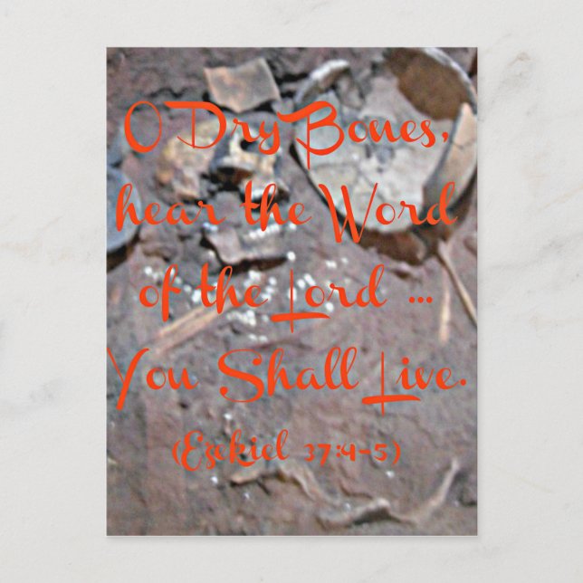 Ezekiel Bibel O trockene Knochen Postkarte (Vorderseite)
